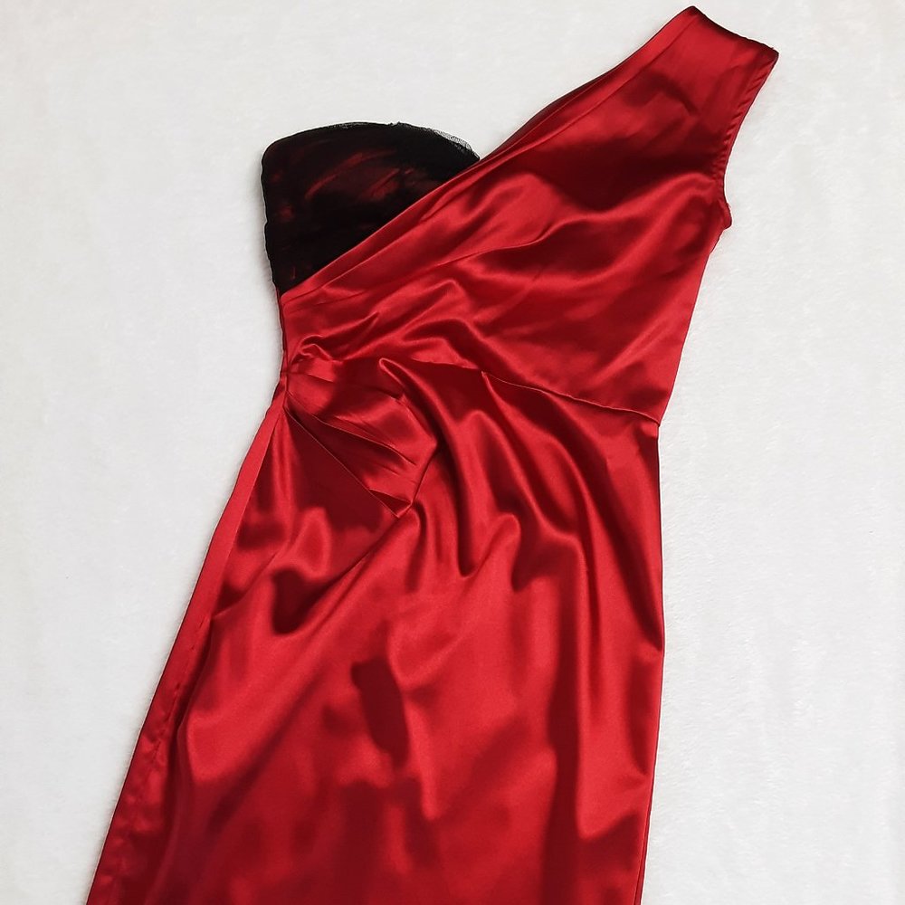 Red Satin Cocktail Dress